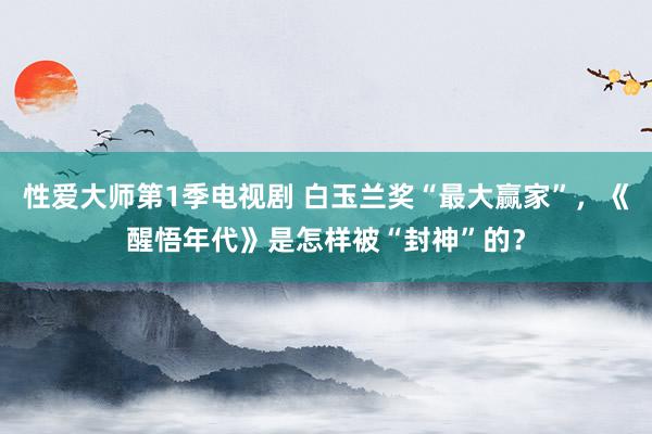 性爱大师第1季电视剧 白玉兰奖“最大赢家”，《醒悟年代》是怎样被“封神”的？